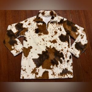 Cow print Pull-over Sweatshirt ~ Size L/XL